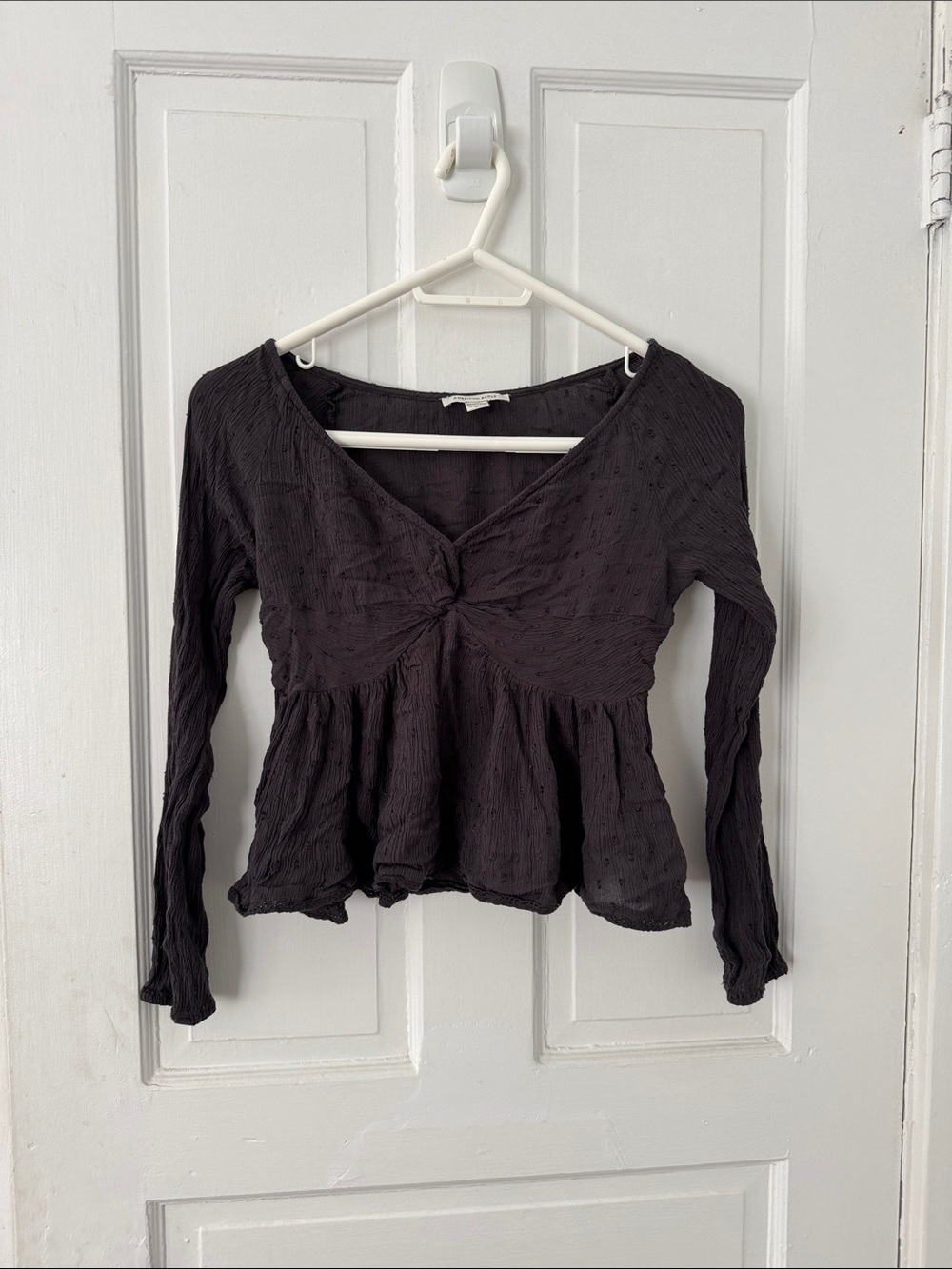 American Eagle long sleeve peplum top